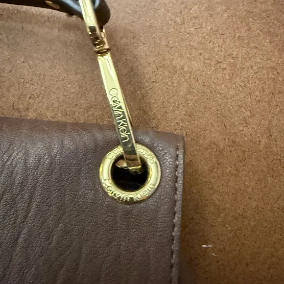 Calvin Klein Brown Faux Leather Backpack NWOT - Picture 8 of 9